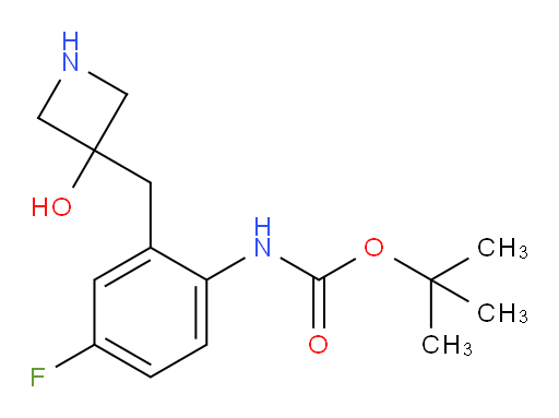 tert-butyl N-{4-fluoro-2-[(3-hydroxyazetidin-3-yl)methyl]phenyl}carbamate