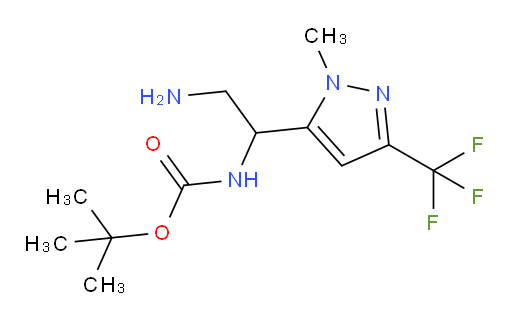 tert-butyl N-{2-amino-1-[1-methyl-3-(trifluoromethyl)-1H-pyrazol-5-yl]ethyl}carbamate