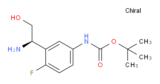 tert-butyl N-{3-[(1R)-1-amino-2-hydroxyethyl]-4-fluorophenyl}carbamate