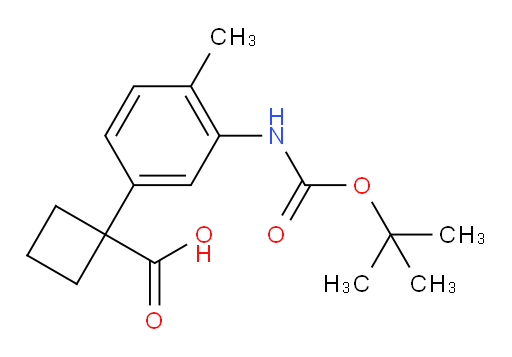 1-(3-{[(tert-butoxy)carbonyl]amino}-4-methylphenyl)cyclobutane-1-carboxylic acid