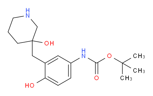 tert-butyl N-{4-hydroxy-3-[(3-hydroxypiperidin-3-yl)methyl]phenyl}carbamate