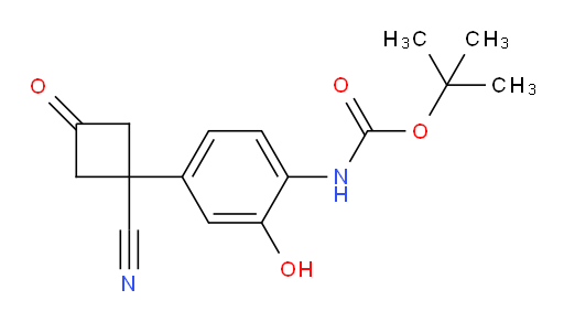 tert-butyl N-[4-(1-cyano-3-oxocyclobutyl)-2-hydroxyphenyl]carbamate
