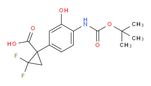 1-(4-{[(tert-butoxy)carbonyl]amino}-3-hydroxyphenyl)-2,2-difluorocyclopropane-1-carboxylic acid