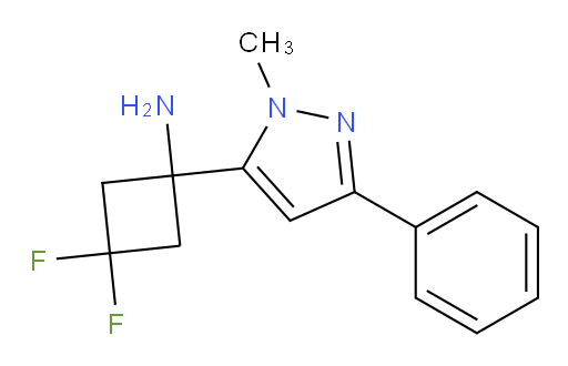 3,3-difluoro-1-(1-methyl-3-phenyl-1H-pyrazol-5-yl)cyclobutan-1-amine