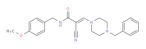 3-(4-benzylpiperazin-1-yl)-2-cyano-N-[(4-methoxyphenyl)methyl]prop-2-enamide