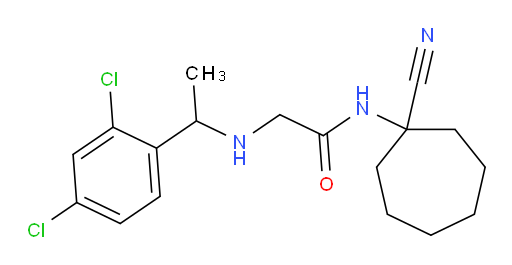 N-(1-cyanocycloheptyl)-2-{[1-(2,4-dichlorophenyl)ethyl]amino}acetamide