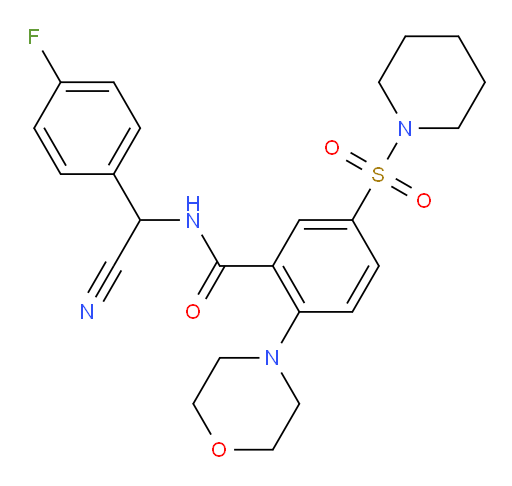 N-[cyano(4-fluorophenyl)methyl]-2-(morpholin-4-yl)-5-(piperidine-1-sulfonyl)benzamide