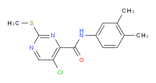5-chloro-N-(3,4-dimethylphenyl)-2-(methylsulfanyl)pyrimidine-4-carboxamide