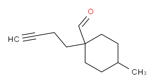 1-(but-3-yn-1-yl)-4-methylcyclohexane-1-carbaldehyde