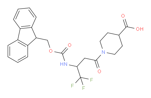 1-[3-({[(9H-fluoren-9-yl)methoxy]carbonyl}amino)-4,4,4-trifluorobutanoyl]piperidine-4-carboxylic acid