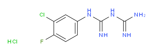 1-carbamimidamido-N-(3-chloro-4-fluorophenyl)methanimidamide hydrochloride