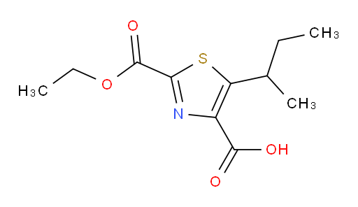 5-(butan-2-yl)-2-(ethoxycarbonyl)-1,3-thiazole-4-carboxylic acid