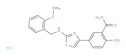 2-hydroxy-5-(2-{[(2-methoxyphenyl)methyl]amino}-1,3-thiazol-4-yl)benzamide hydrochloride