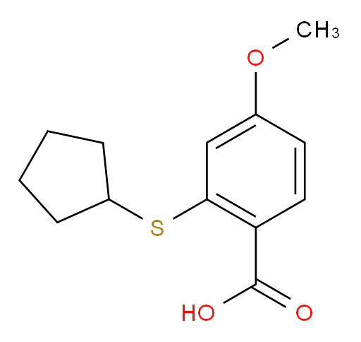 2-(cyclopentylsulfanyl)-4-methoxybenzoic acid