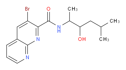 3-bromo-N-(3-hydroxy-5-methylhexan-2-yl)-1,8-naphthyridine-2-carboxamide