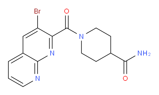 1-(3-bromo-1,8-naphthyridine-2-carbonyl)piperidine-4-carboxamide