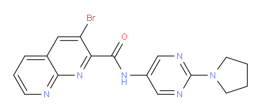 3-bromo-N-(2-(pyrrolidin-1-yl)pyrimidin-5-yl)-1,8-naphthyridine-2-carboxamide