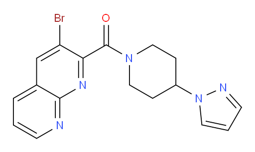(4-(1H-pyrazol-1-yl)piperidin-1-yl)(3-bromo-1,8-naphthyridin-2-yl)methanone