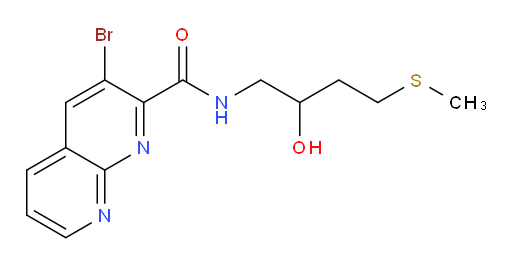 3-bromo-N-(2-hydroxy-4-(methylthio)butyl)-1,8-naphthyridine-2-carboxamide