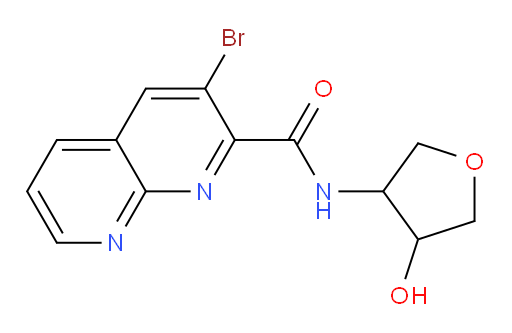 3-bromo-N-(4-hydroxytetrahydrofuran-3-yl)-1,8-naphthyridine-2-carboxamide