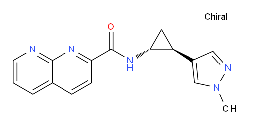 N-((1R,2S)-2-(1-methyl-1H-pyrazol-4-yl)cyclopropyl)-1,8-naphthyridine-2-carboxamide