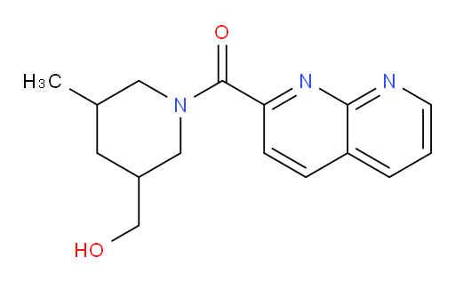(3-(hydroxymethyl)-5-methylpiperidin-1-yl)(1,8-naphthyridin-2-yl)methanone