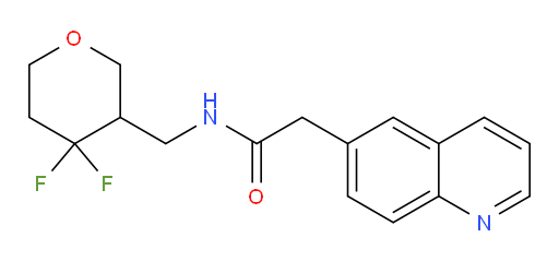 N-((4,4-difluorotetrahydro-2H-pyran-3-yl)methyl)-2-(quinolin-6-yl)acetamide
