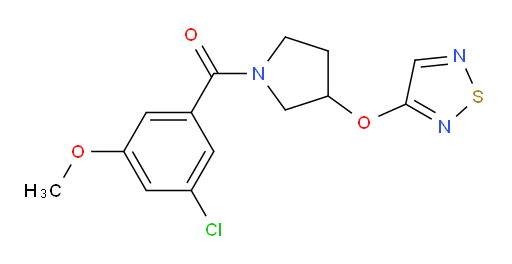 (3-((1,2,5-thiadiazol-3-yl)oxy)pyrrolidin-1-yl)(3-chloro-5-methoxyphenyl)methanone