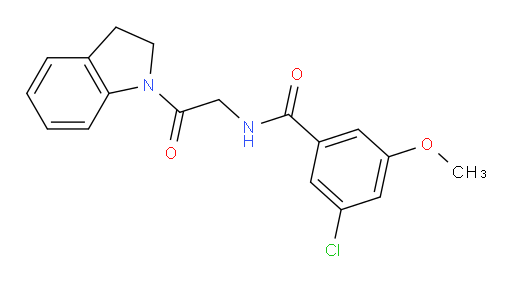 3-chloro-N-(2-(indolin-1-yl)-2-oxoethyl)-5-methoxybenzamide