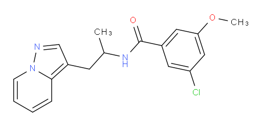 3-chloro-5-methoxy-N-(1-(pyrazolo[1,5-a]pyridin-3-yl)propan-2-yl)benzamide