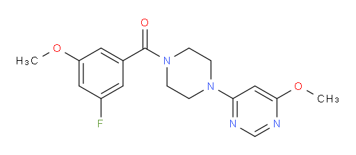 (3-fluoro-5-methoxyphenyl)(4-(6-methoxypyrimidin-4-yl)piperazin-1-yl)methanone