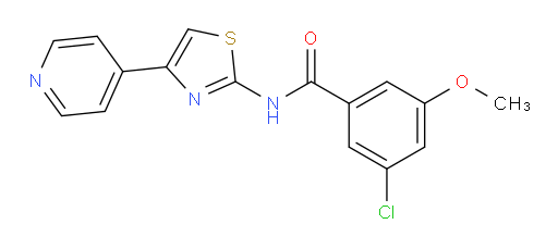 3-chloro-5-methoxy-N-(4-(pyridin-4-yl)thiazol-2-yl)benzamide