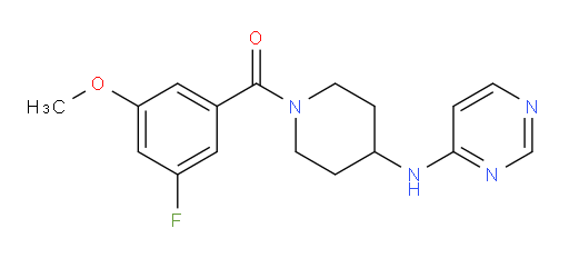 (3-fluoro-5-methoxyphenyl)(4-(pyrimidin-4-ylamino)piperidin-1-yl)methanone