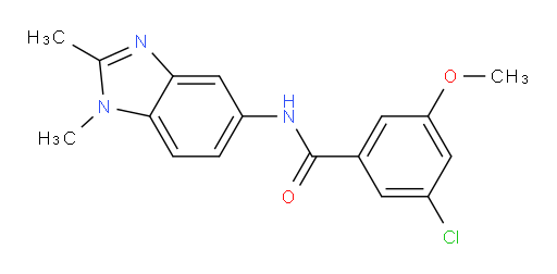 3-chloro-N-(1,2-dimethyl-1H-benzo[d]imidazol-5-yl)-5-methoxybenzamide