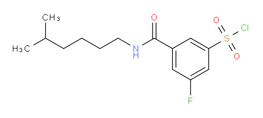 3-fluoro-5-((5-methylhexyl)carbamoyl)benzene-1-sulfonyl chloride
