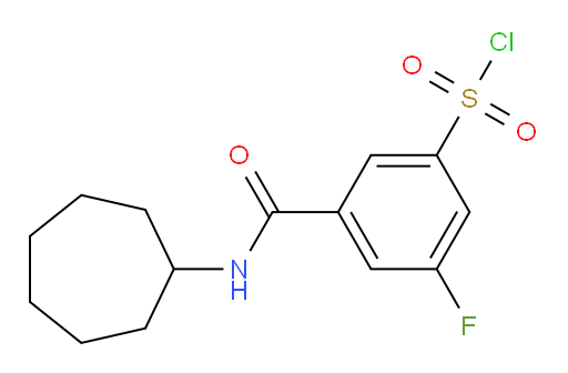 3-(cycloheptylcarbamoyl)-5-fluorobenzene-1-sulfonyl chloride