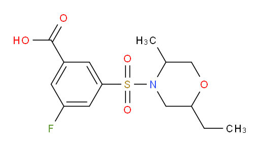 3-((2-ethyl-5-methylmorpholino)sulfonyl)-5-fluorobenzoic acid