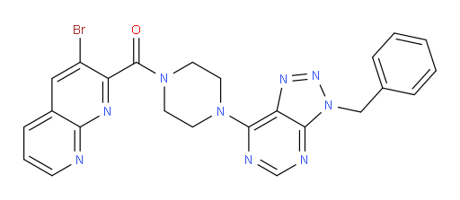 (4-(3-benzyl-3H-[1,2,3]triazolo[4,5-d]pyrimidin-7-yl)piperazin-1-yl)(3-bromo-1,8-naphthyridin-2-yl)methanone