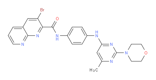 3-bromo-N-(4-((6-methyl-2-morpholinopyrimidin-4-yl)amino)phenyl)-1,8-naphthyridine-2-carboxamide