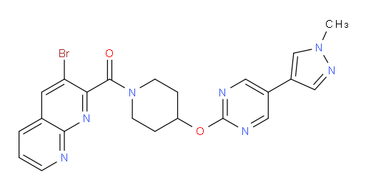 (3-bromo-1,8-naphthyridin-2-yl)(4-((5-(1-methyl-1H-pyrazol-4-yl)pyrimidin-2-yl)oxy)piperidin-1-yl)methanone