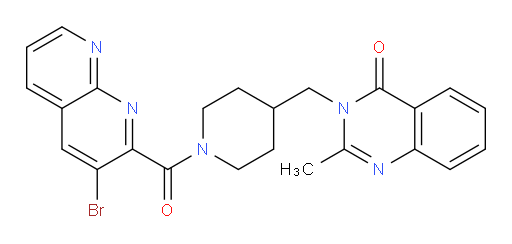 3-((1-(3-bromo-1,8-naphthyridine-2-carbonyl)piperidin-4-yl)methyl)-2-methylquinazolin-4(3H)-one