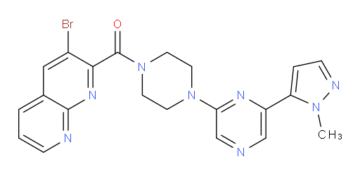 (3-bromo-1,8-naphthyridin-2-yl)(4-(6-(1-methyl-1H-pyrazol-5-yl)pyrazin-2-yl)piperazin-1-yl)methanone