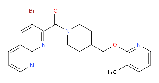(3-bromo-1,8-naphthyridin-2-yl)(4-(((3-methylpyridin-2-yl)oxy)methyl)piperidin-1-yl)methanone