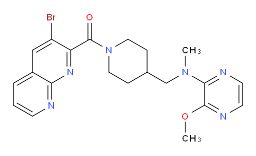 (3-bromo-1,8-naphthyridin-2-yl)(4-(((3-methoxypyrazin-2-yl)(methyl)amino)methyl)piperidin-1-yl)methanone