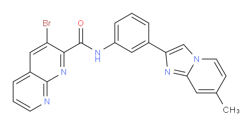 3-bromo-N-(3-(7-methylimidazo[1,2-a]pyridin-2-yl)phenyl)-1,8-naphthyridine-2-carboxamide