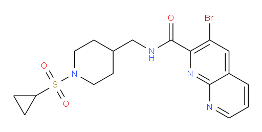 3-bromo-N-((1-(cyclopropylsulfonyl)piperidin-4-yl)methyl)-1,8-naphthyridine-2-carboxamide