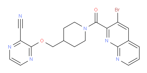 3-((1-(3-bromo-1,8-naphthyridine-2-carbonyl)piperidin-4-yl)methoxy)pyrazine-2-carbonitrile