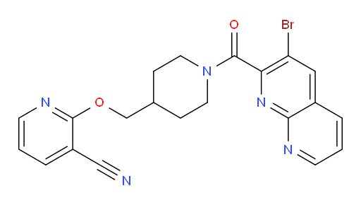 2-((1-(3-bromo-1,8-naphthyridine-2-carbonyl)piperidin-4-yl)methoxy)nicotinonitrile