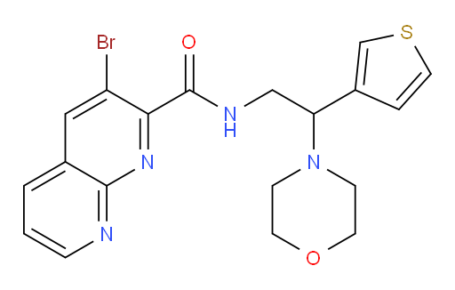3-bromo-N-(2-morpholino-2-(thiophen-3-yl)ethyl)-1,8-naphthyridine-2-carboxamide