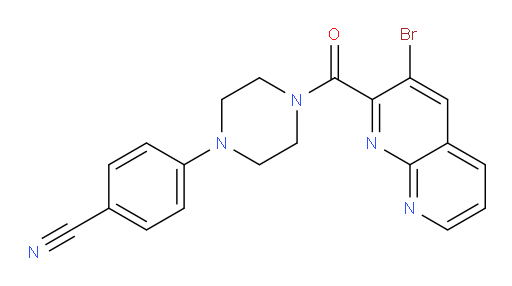 4-(4-(3-bromo-1,8-naphthyridine-2-carbonyl)piperazin-1-yl)benzonitrile